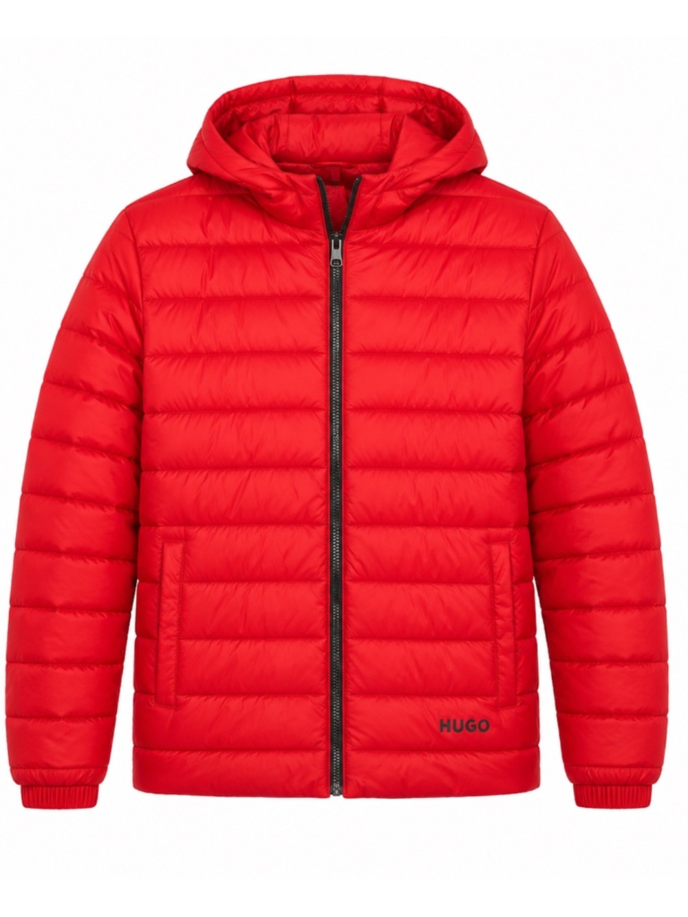 Hugo Boss Brent2441 Quilted Puffer Hooded Jacket Red Men Slim Fit XL